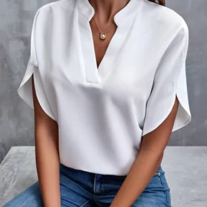 Blouse en col v femme