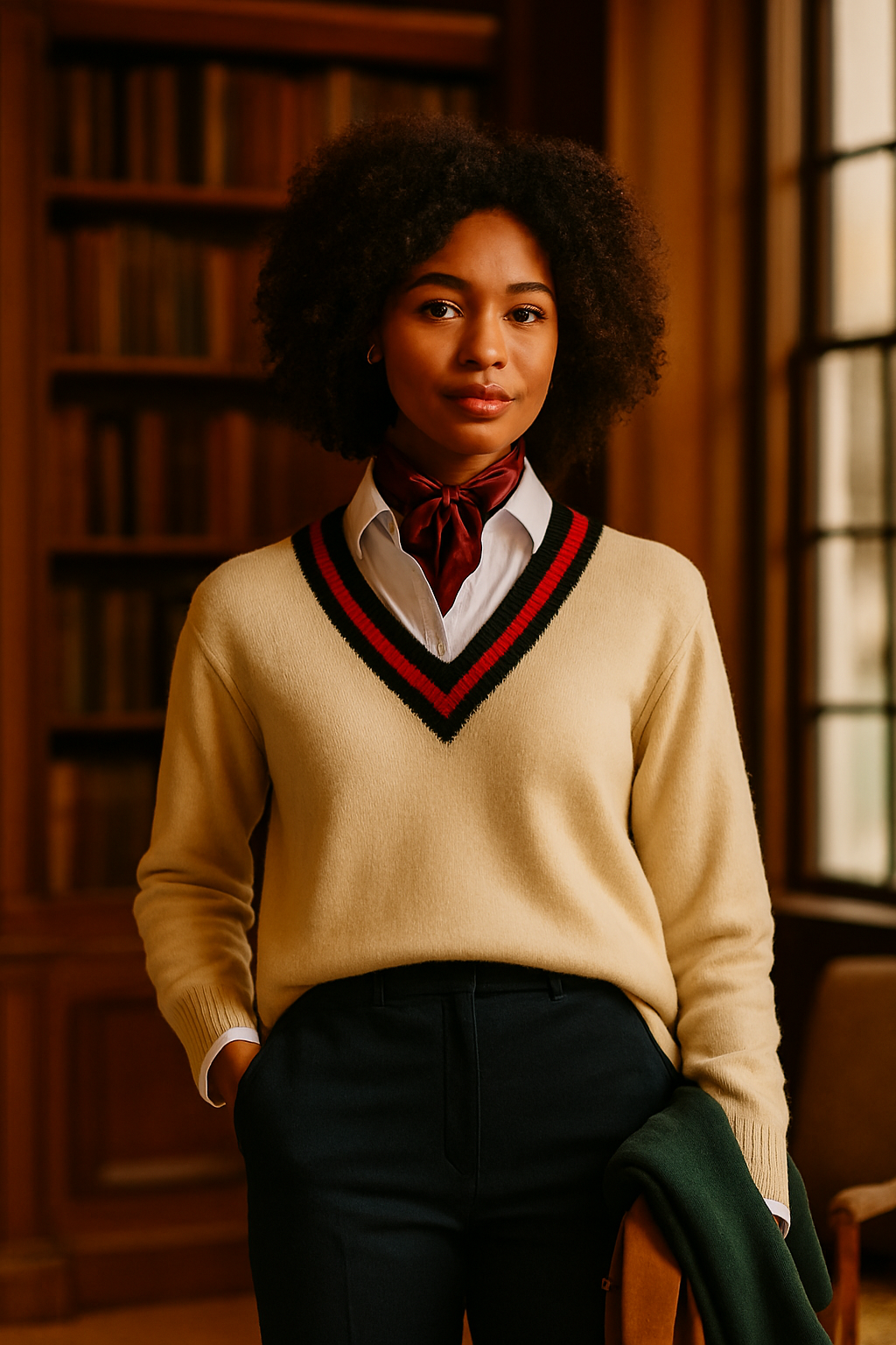 pull en col v et chemise femme