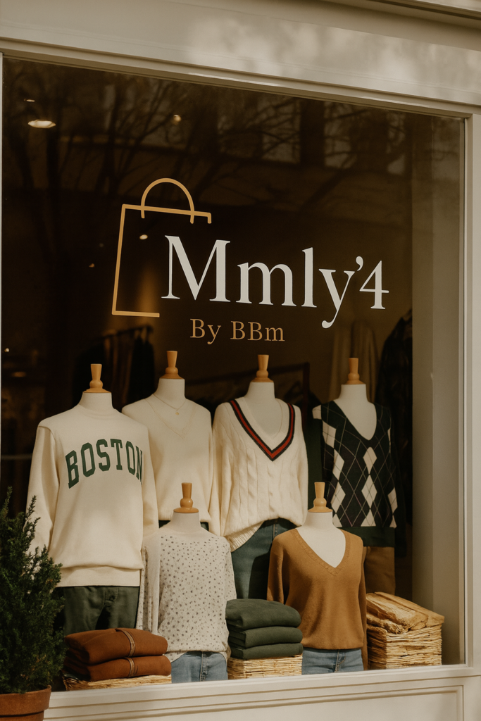 Boutique vitrine Mmly'4Shop mannequin vitrine style préppy académique et old monney